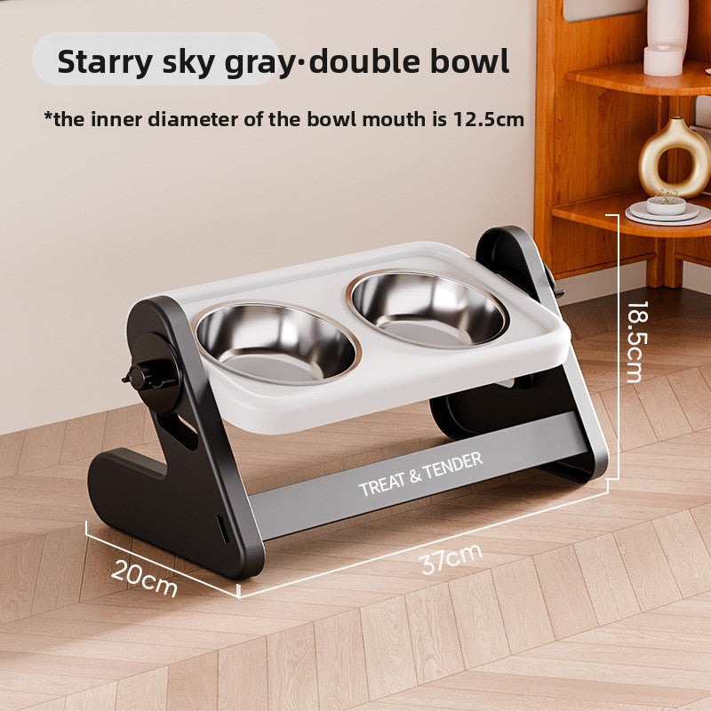 Adjustable Height Pet Food and Water Bowl