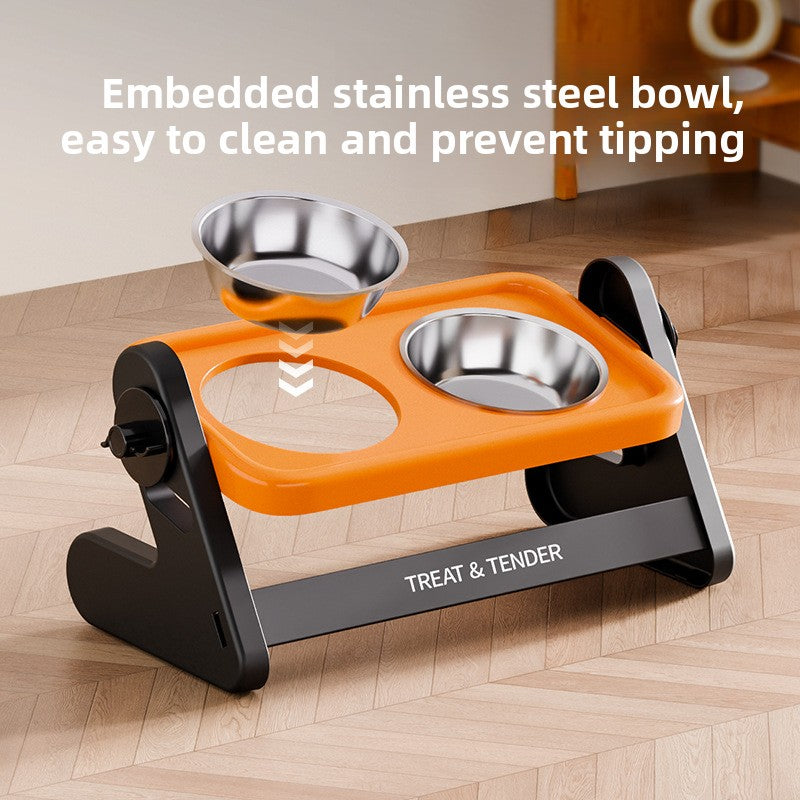 Adjustable Height Pet Food and Water Bowl