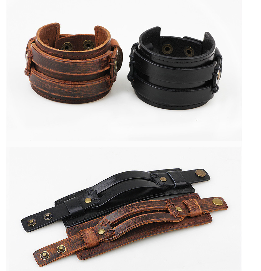 Classic Wide Leather Cuff for Men