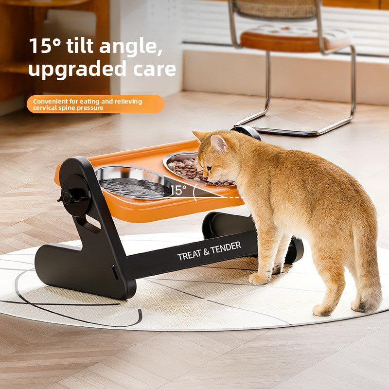 Adjustable Height Pet Food and Water Bowl