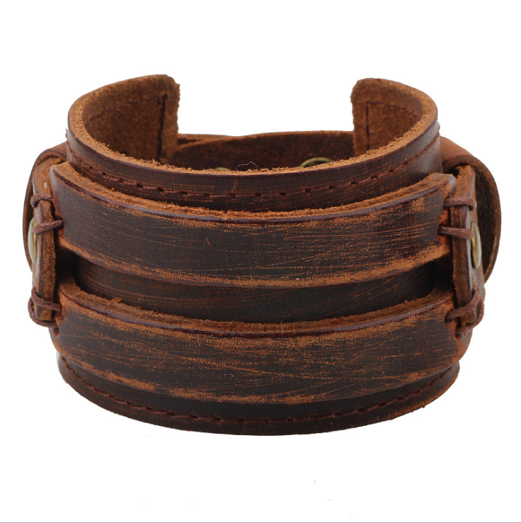 Classic Wide Leather Cuff for Men