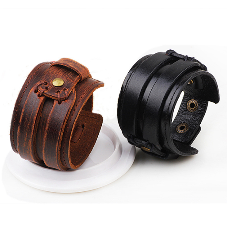 Classic Wide Leather Cuff for Men
