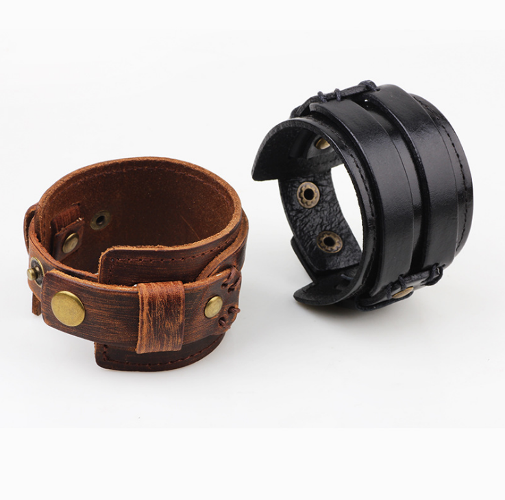 Classic Wide Leather Cuff for Men