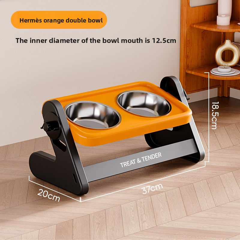 Adjustable Height Pet Food and Water Bowl
